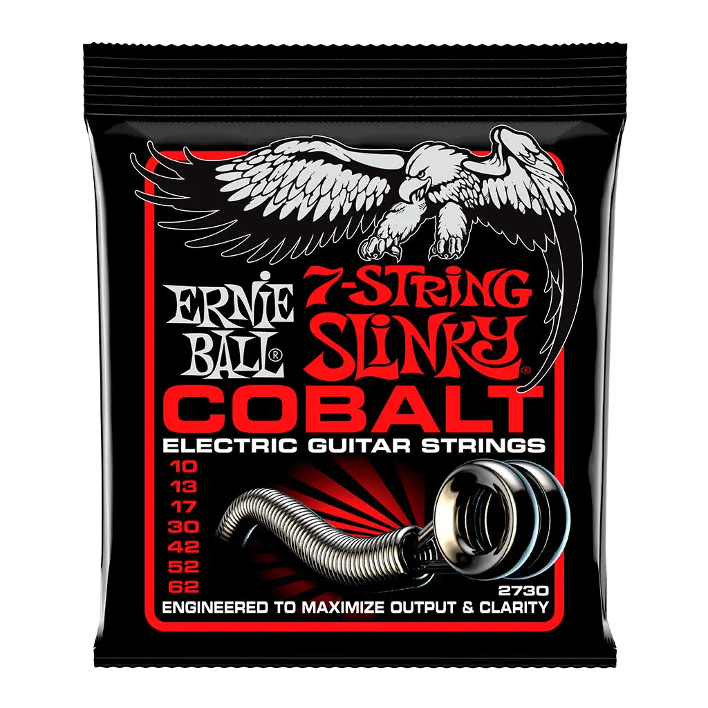 Ernie Ball 7-String Slinky Skinny Top Heavy Bottom Cobalt Electric Guitar Strings, 10-62 Gauge 1