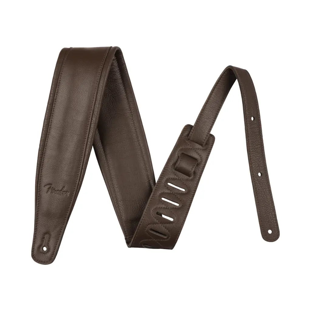 Fender Premium Leather Guitar Strap - Brown, 3.5" 1