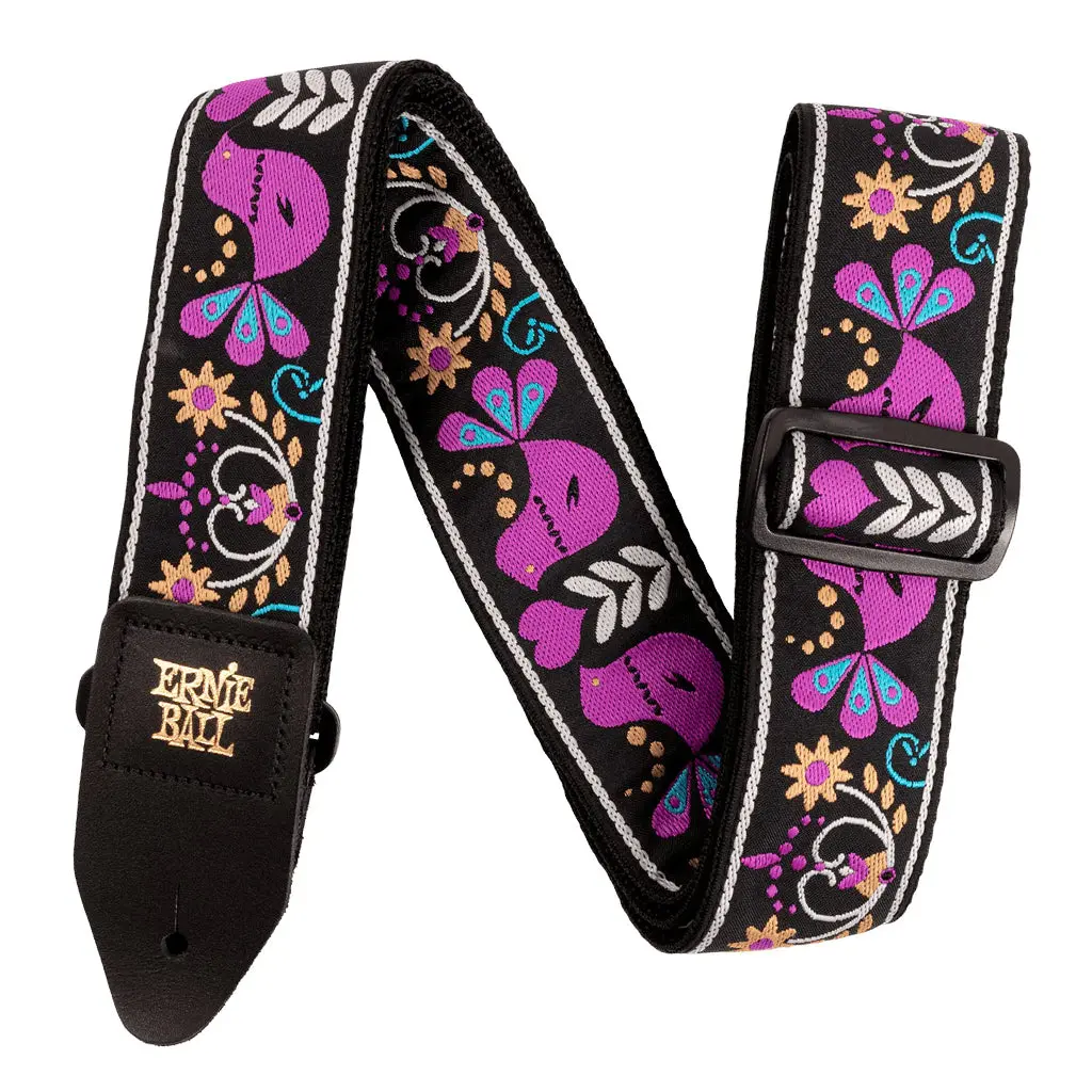 Ernie Ball Jacquard Strap - Purple Bird Lupin 1