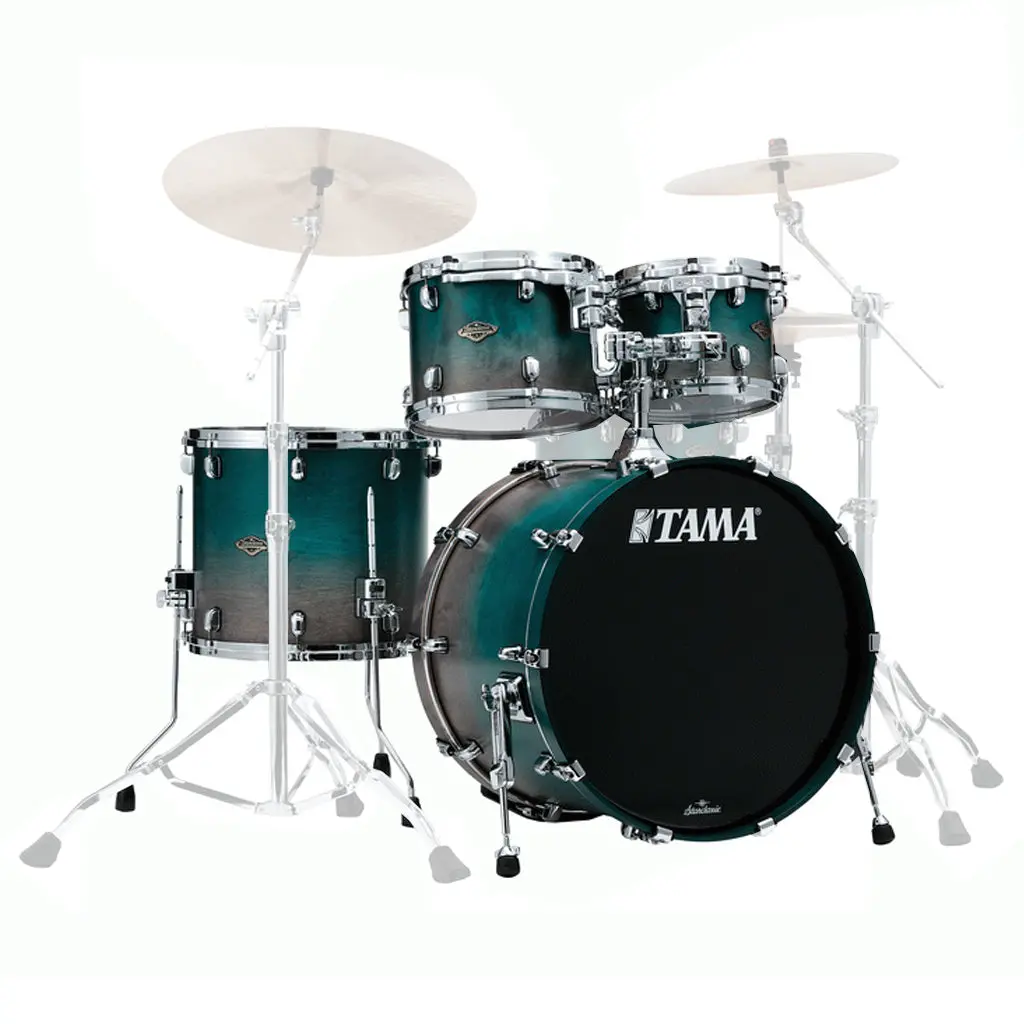 Tama Wbs42s Starclassic Walnut/Birch 4-Piece Shell Pack With 22" Bass Drum - Satin Sapphire Fade (No Hardware Included) 1
