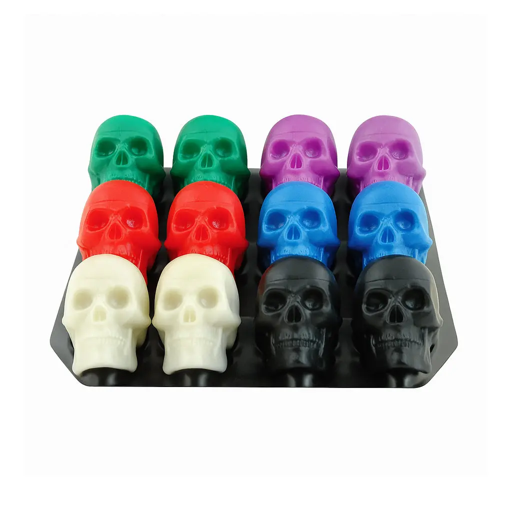 Trophy Beadbrain Skull Shaped Shaker - Glow In The Dark/Coloured 1