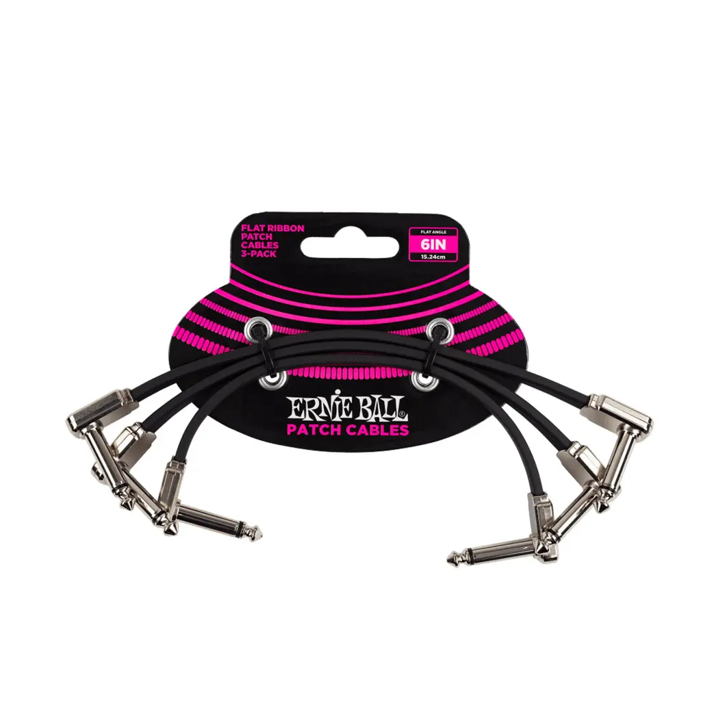 Ernie Ball 6” Flat Ribbon Patch Cable 3-Pack 1