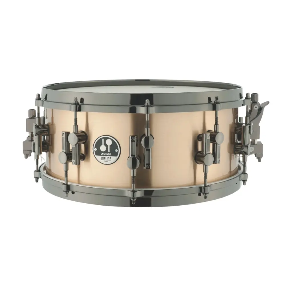 Sonor Artist Series Cast Bronze Snare Drum - 14 X 6 Inches, Black Chrome Hardware 1