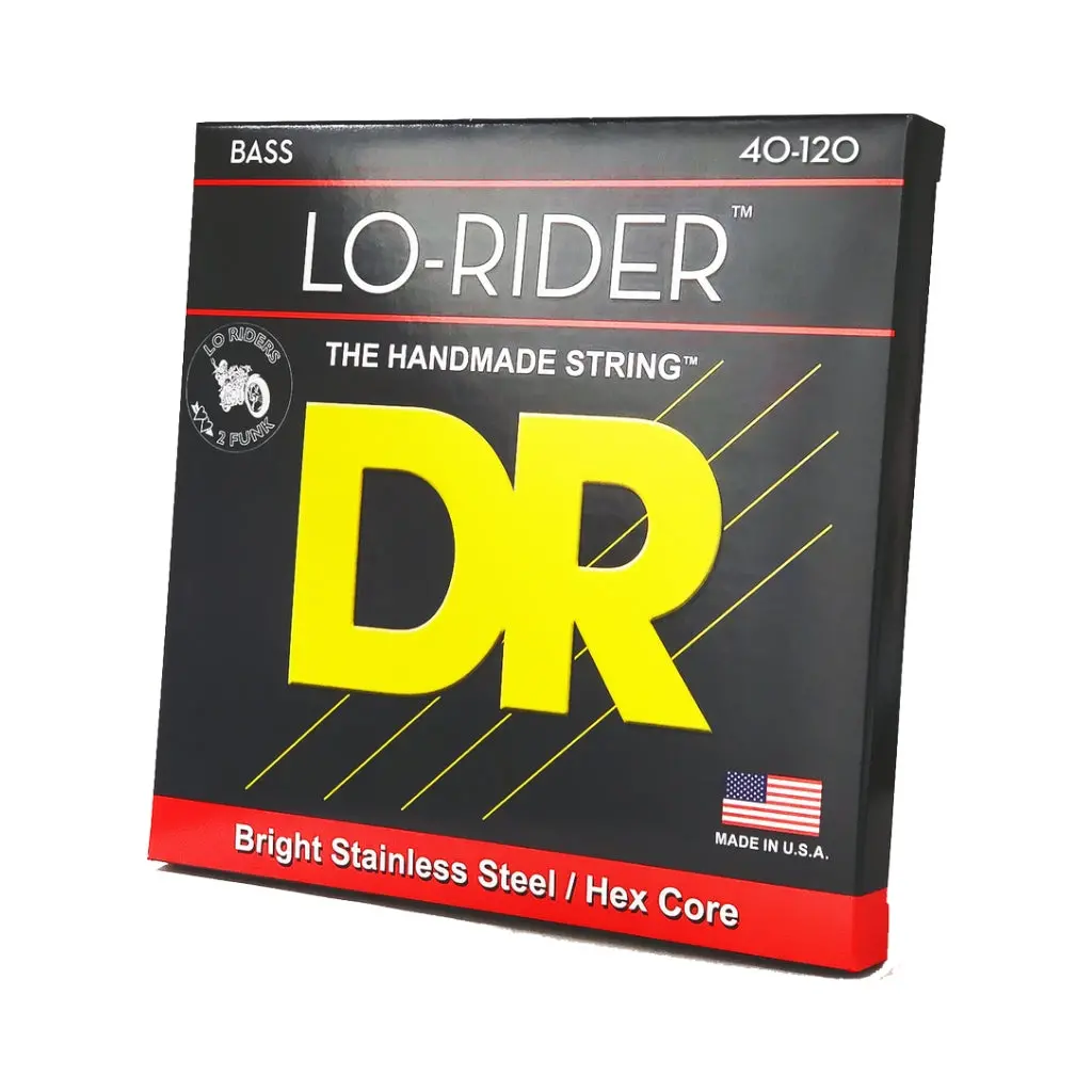 Dr Lo-Rider Stainless Steel 5-String Bass Guitar Strings - Light 40-120 1