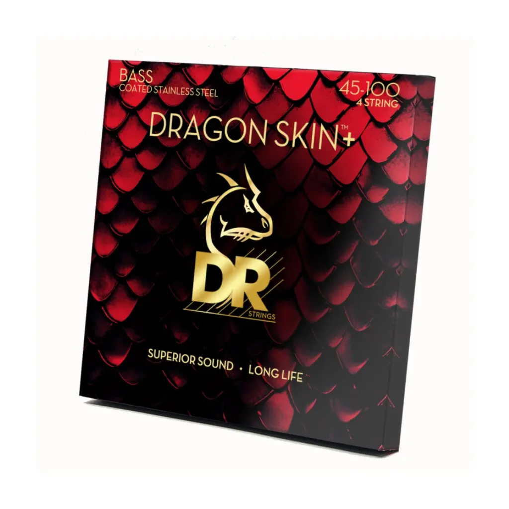 Dr Strings Dragon Skin+ Coated Bass Guitar Strings - Medium 45-100 1