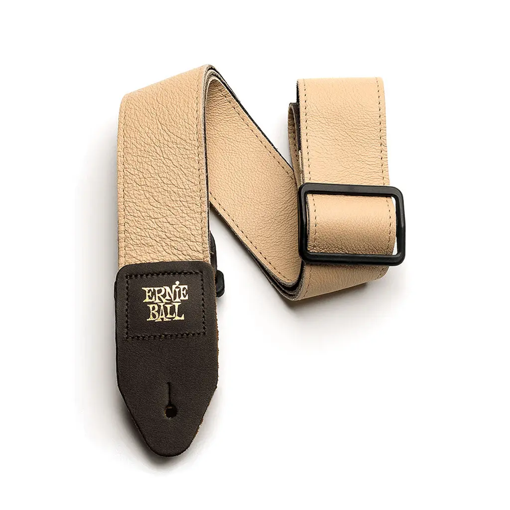 Ernie Ball 2 Inch Tri-Glide Italian Leather Strap, Tan 1