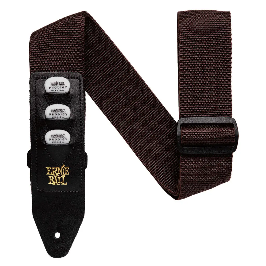 Ernie Ball Pickholder Polypro Strap - Brown 1