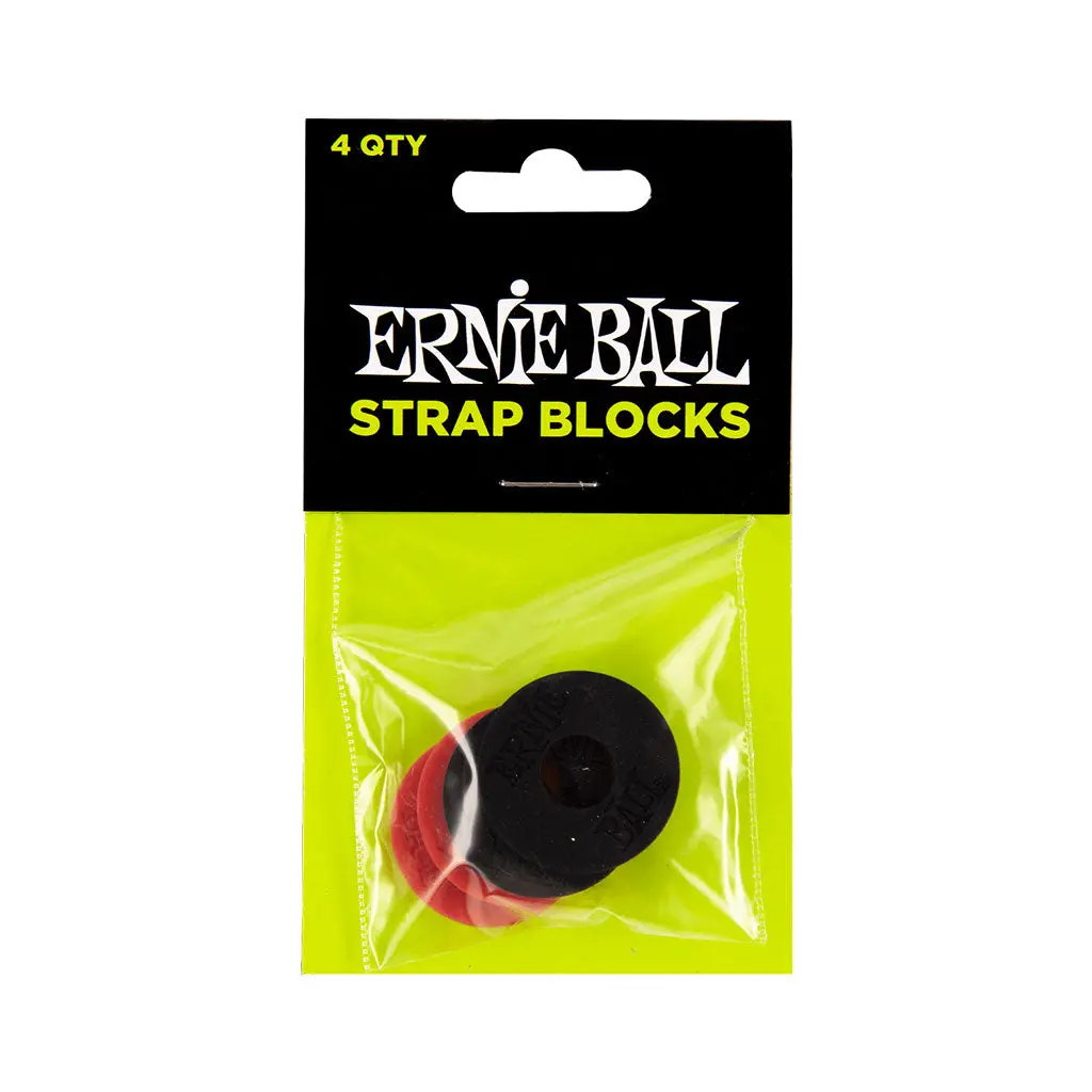 Ernie Ball Strap Blocks 4-Pack - Black And Red 1