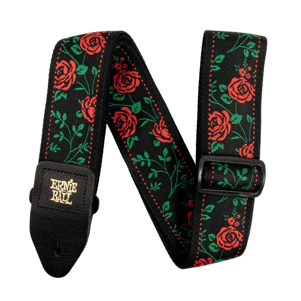Ernie Ball Jacquard Strap - Red Spanish Rose 1