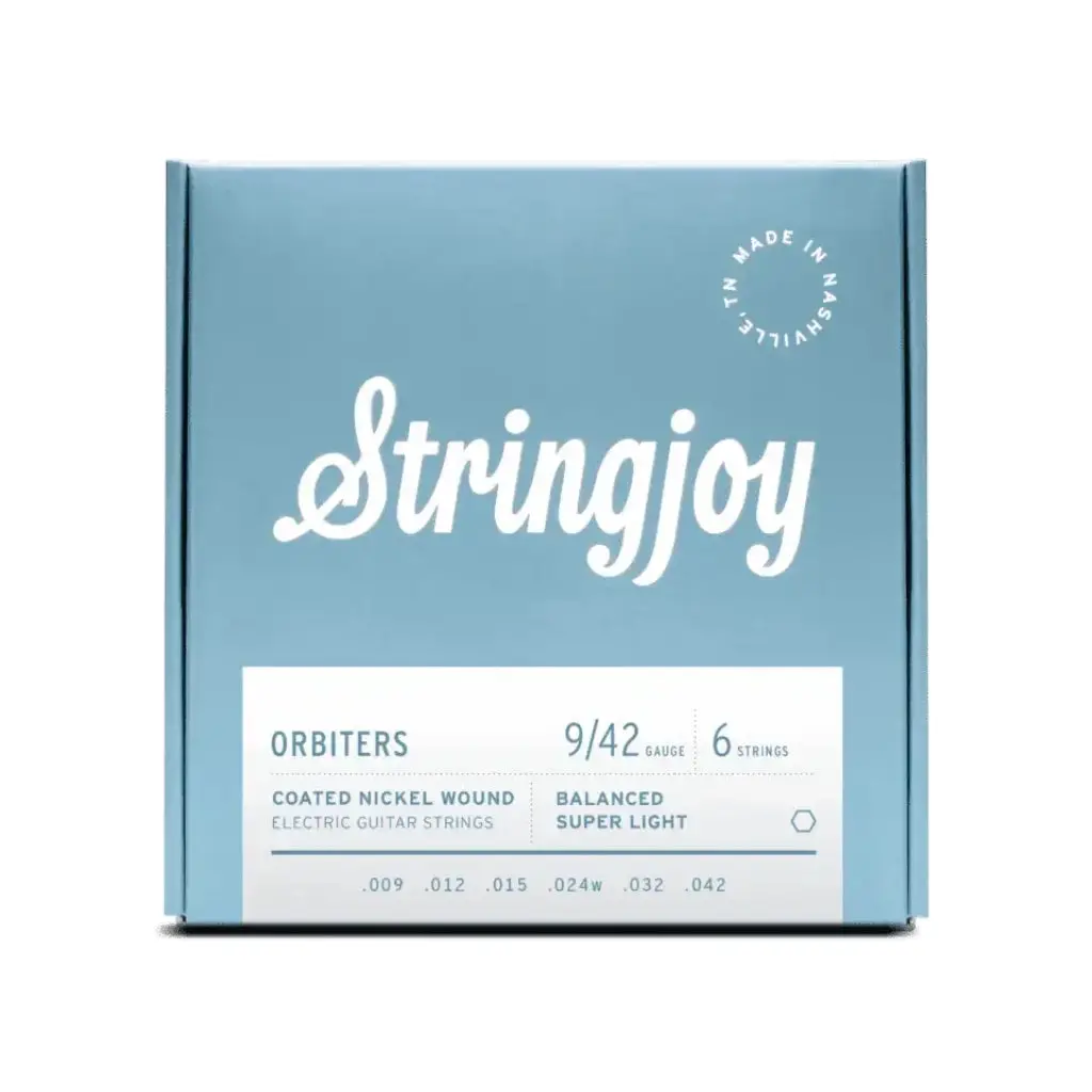 Stringjoy Orbiters Balanced Coated Nickel-Wound Electric Guitar Strings - Super Light Gauge (.009 - .042) 1