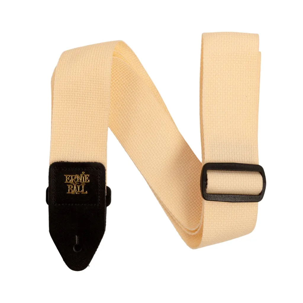 Ernie Ball Polypro Guitar Strap/Bass Strap - Cream And Black 1