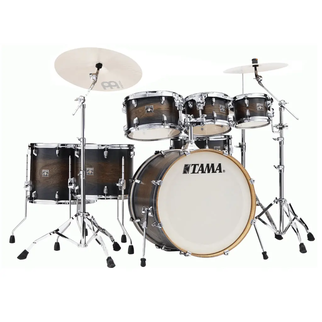 Tama Cl72rs Superstar Classic Exotix 7-Piece Drum Kit With Sm5w Hardware - Matte Autumn Elm Burst 1