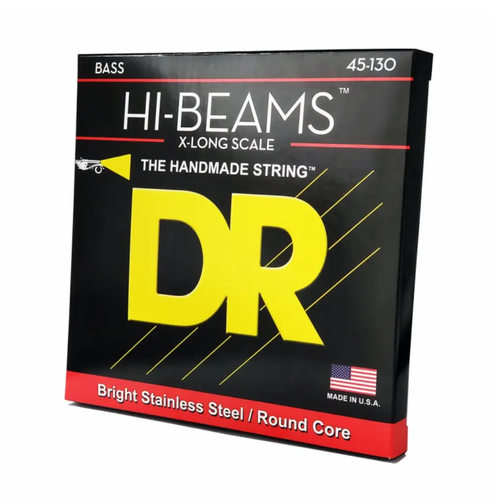 Dr Hi-Beam Stainless Steel Bass Guitar Strings - 5-String Medium To Heavy 45-130 Extra-Long Scale 1