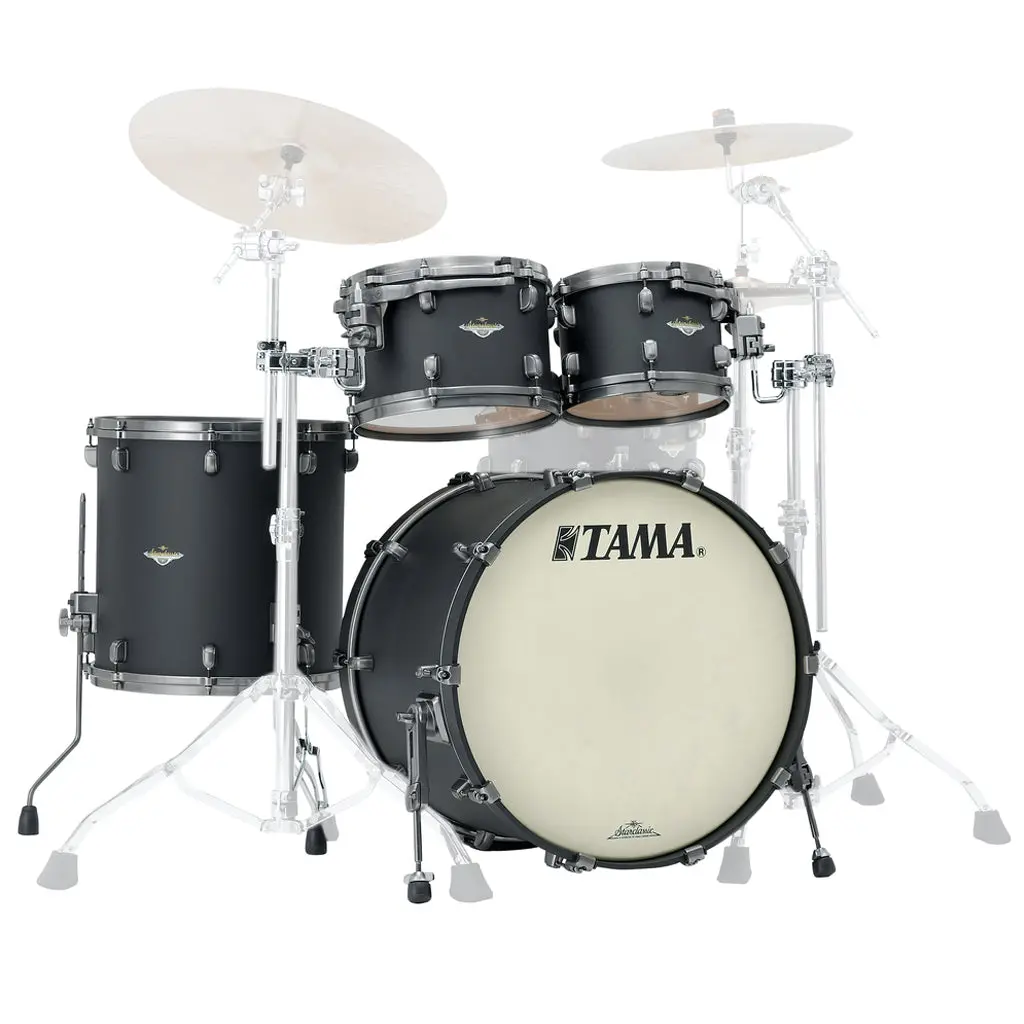 Tama Starclassic Maple 4-Piece Shell Pack With 22" Bass Drum - Flat Black 1