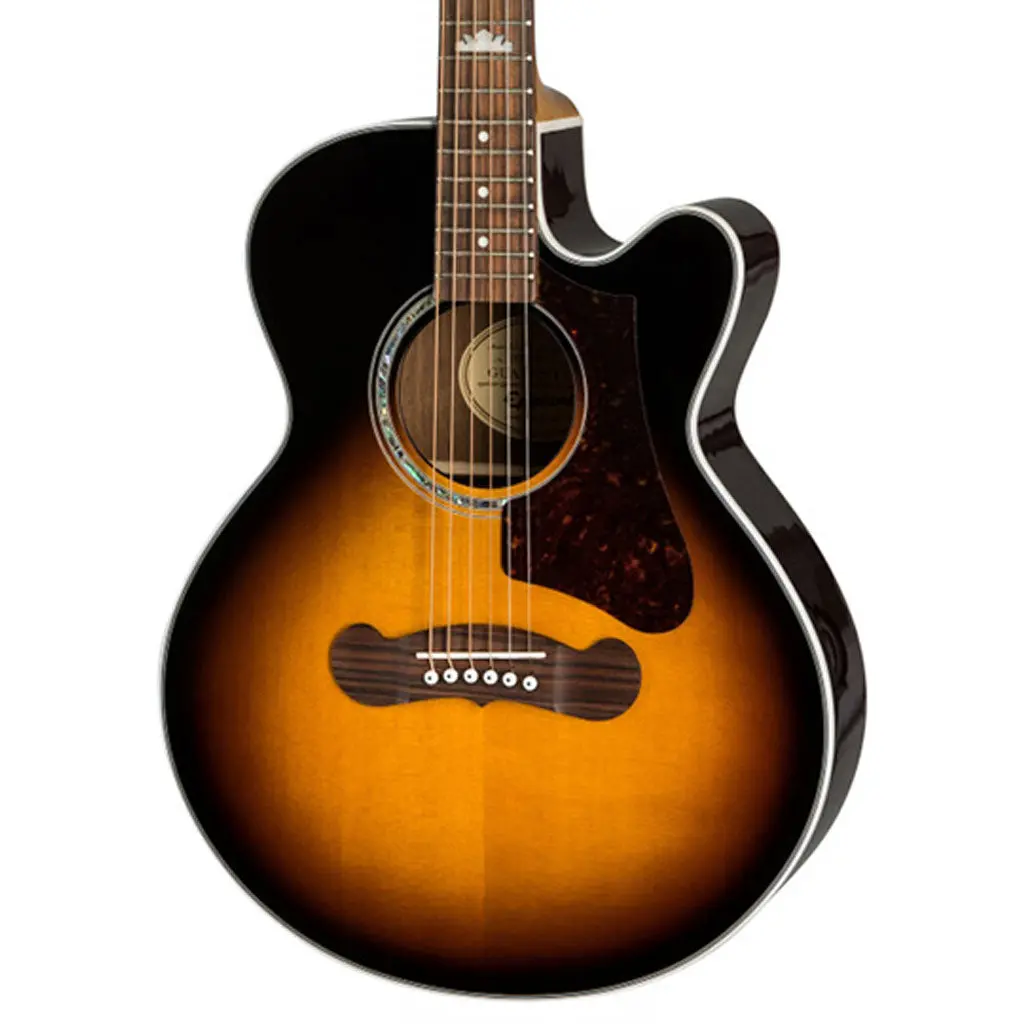 Epiphone J-200 Ec Studio Parlour Acoustic Guitar - Vintage Sunburst 1