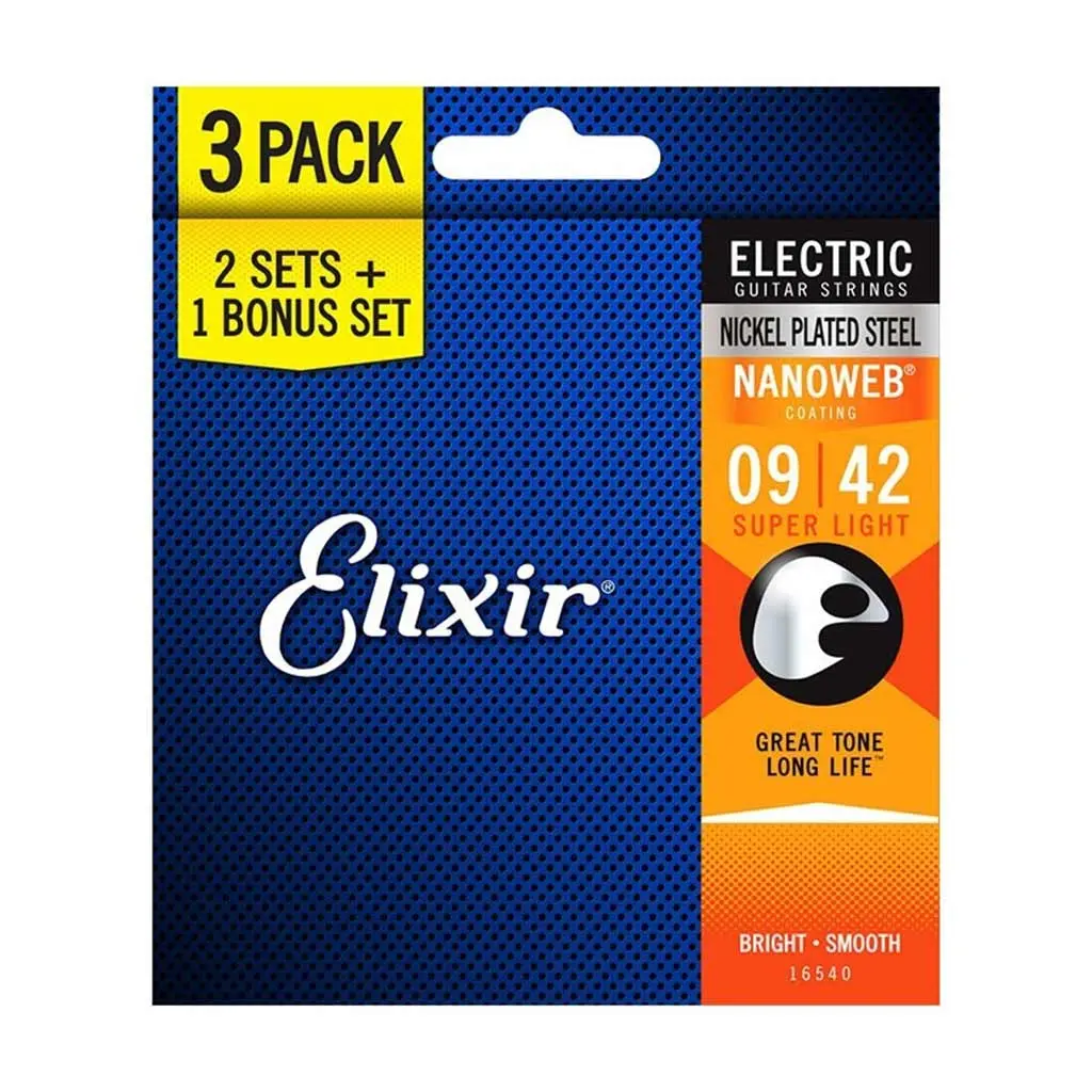 Elixir 16540 Nanoweb Electric 9-42 - 3 Pack - Super Light 1