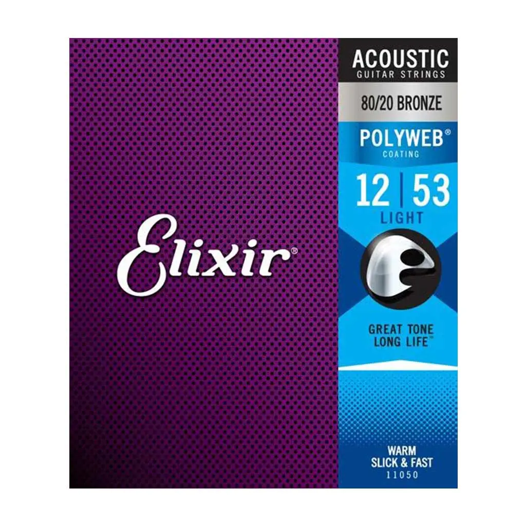 Elixir 11050 - Polyweb Acoustic 80/20 Light 12-53 Guitar Strings 1