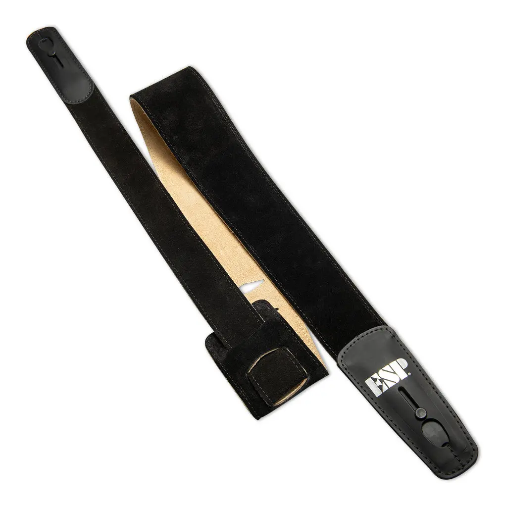 Esp Lock It Strap 2.5'' Suede Leather Black 1