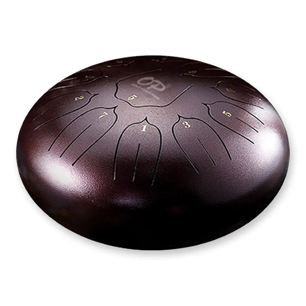 Opus 12" Tongue Drum - C - Deep Purple - Lotus Patern 1