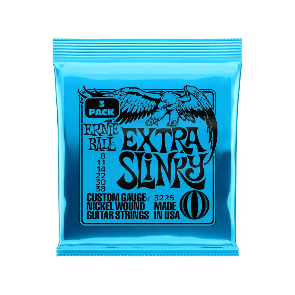 Ernie Ball Extra Slinky Nickel Wound 8-38 Electric Guitar Strings - 3 Pack 1