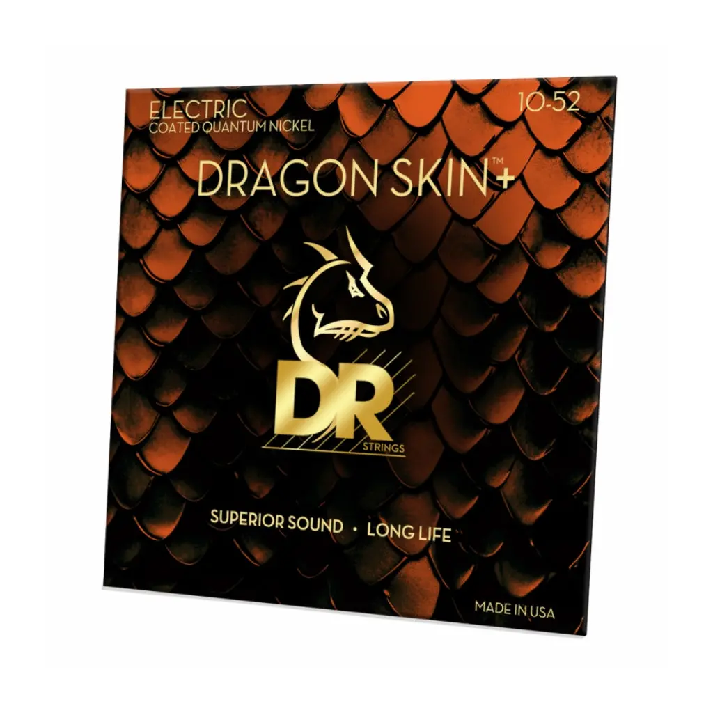 Dr Strings Dragon Skin+ Quantum Nickel Electric Guitar Strings - Medium To Heavy 10-52 1