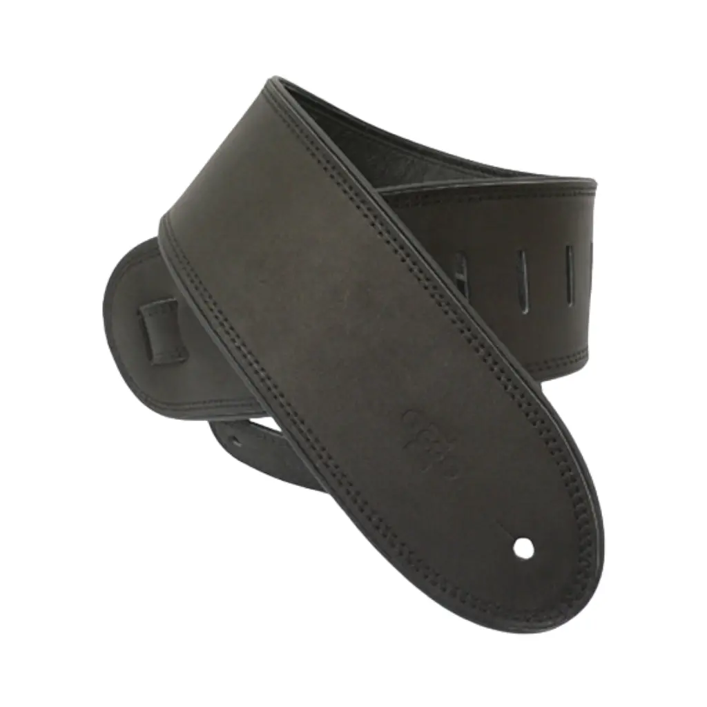 Dsl 3.5" Rolled Edge Premium Guitar Strap - Black 1