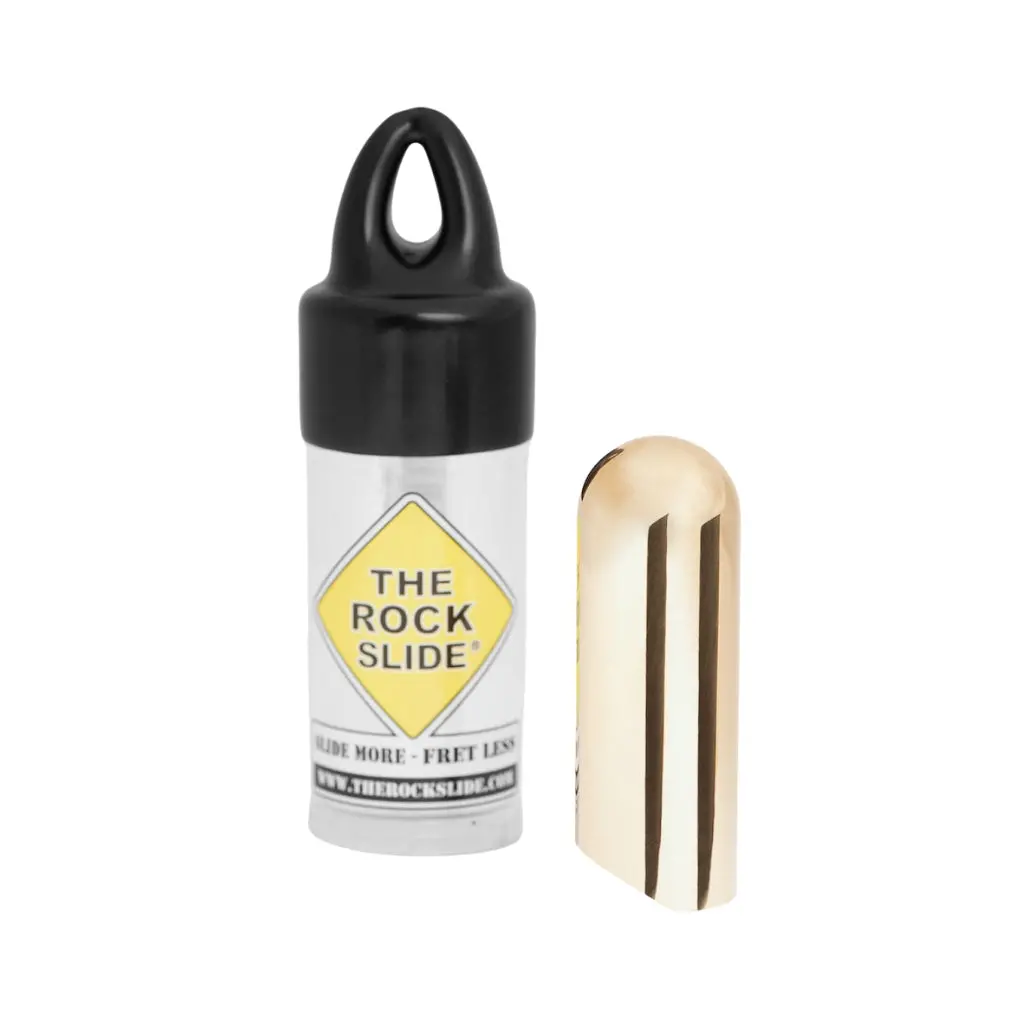 The Rock Slide Polished Brass Balltip Guitar Slide - Medium 1