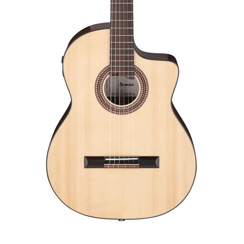 Ibanez Ga380ce Classical Nylon Guitar W/Cutaway - Natural High Gloss 1