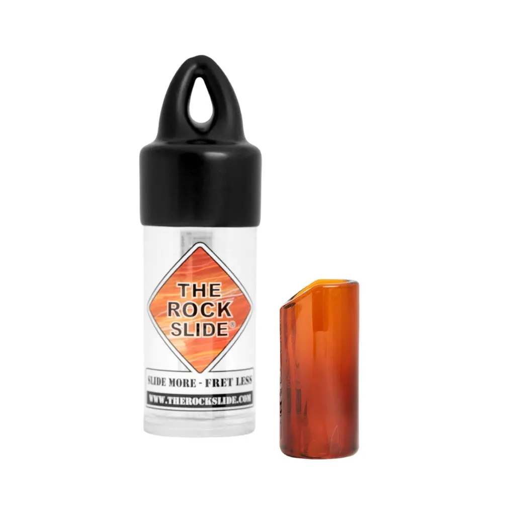 The Rock Slide Moulded Glass Guitar Slide - Medium, Amber 1