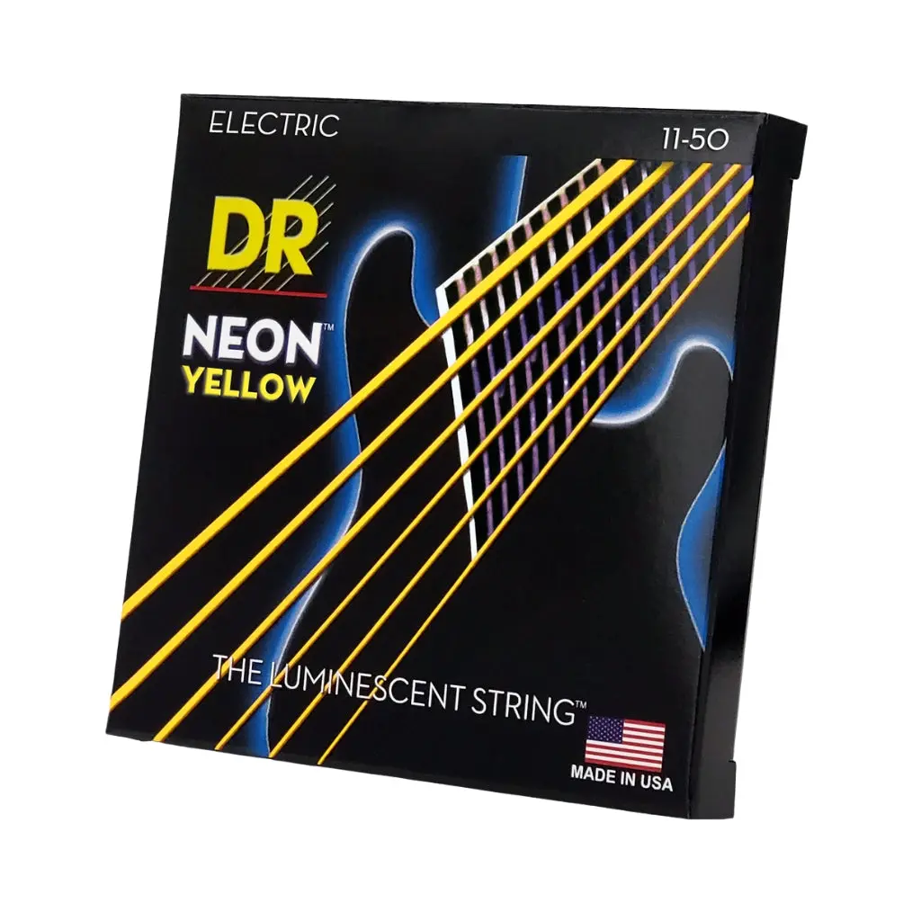 Dr Hi-Def Neon Yellow K3 Coated Electric Guitar Strings - Heavy 11-50 1