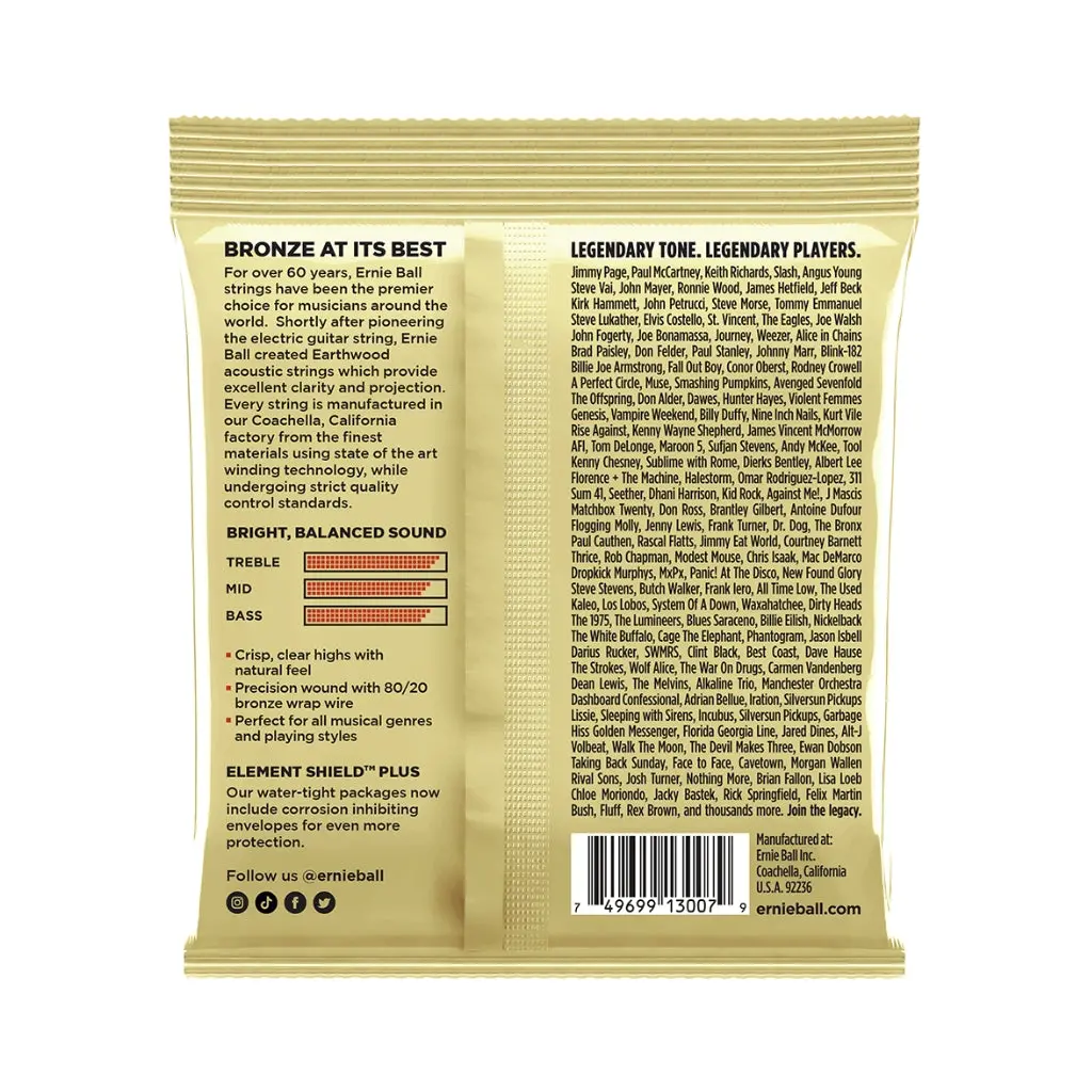 Ernie Ball Earthwood Custom Light 8020 Bronze 11.5-54 Acoustic Guitar String - 3 Pack 2