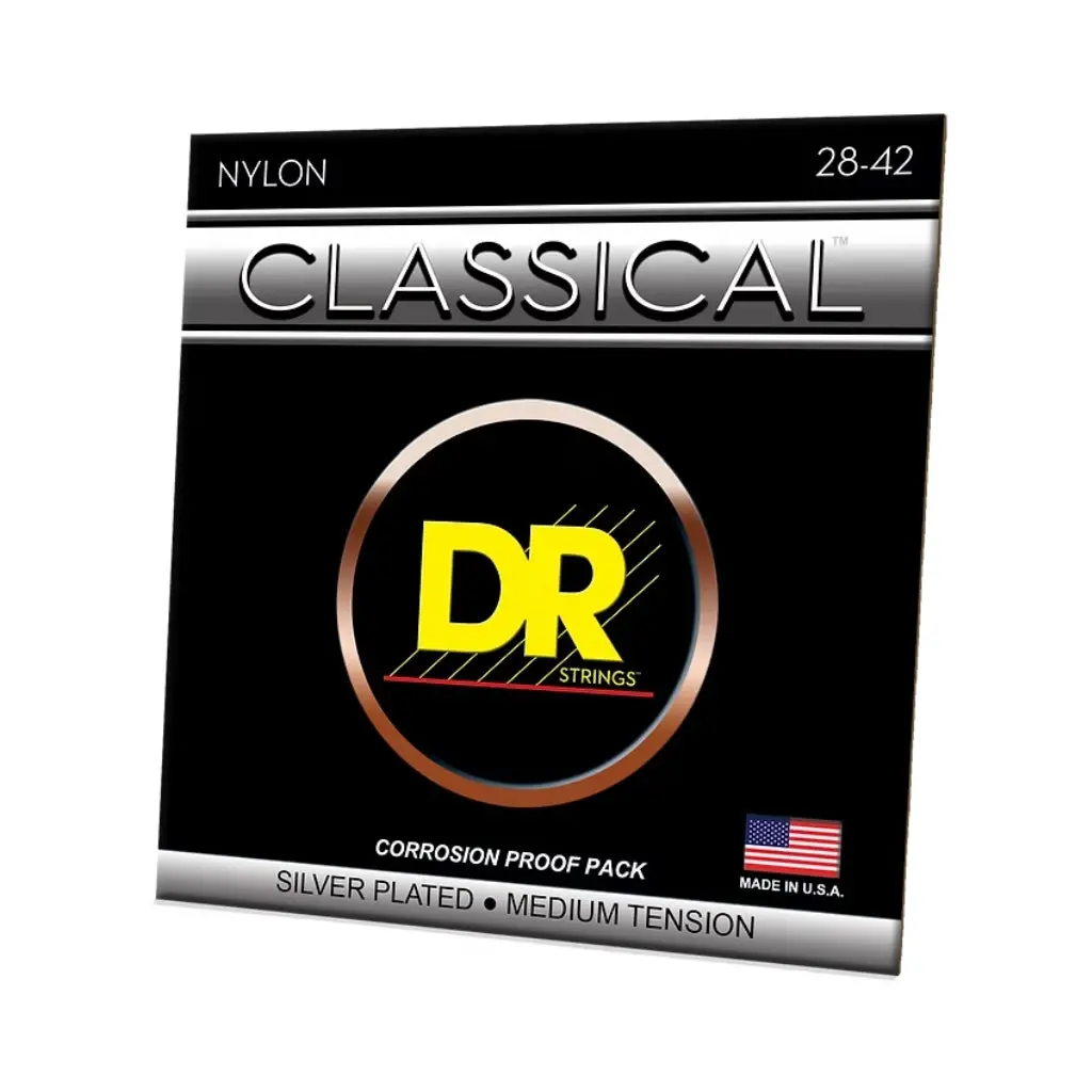 Dr Strings Classical Nylon Silver-Plated Strings - Medium Tension 28-42 1