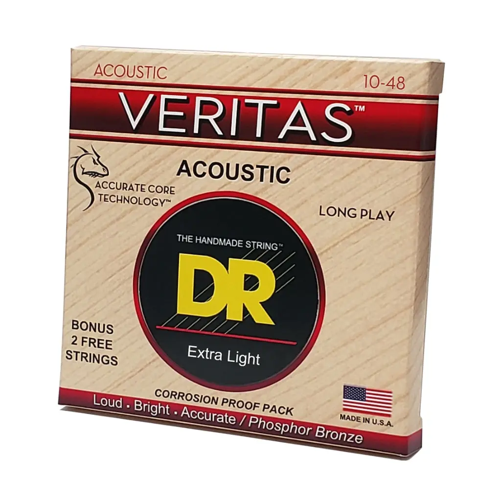 Dr Veritas Phosphor Bronze Acoustic Guitar Strings - Extra Light 10-48 1
