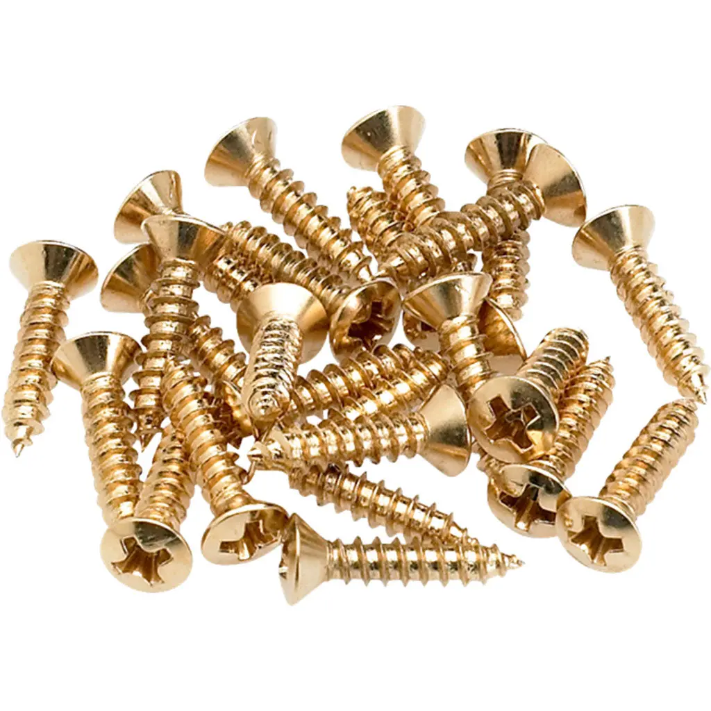 Fender Pickguard/Control Plate Mounting Screws - Gold 1