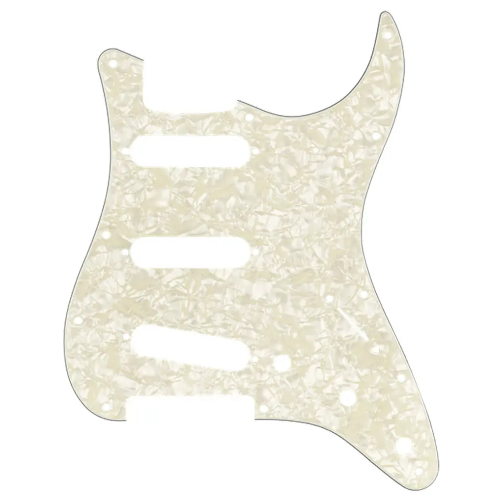 Fender 11-Hole Modern-Style Stratocaster S/S/S Pickguard - Aged White Pearl 1