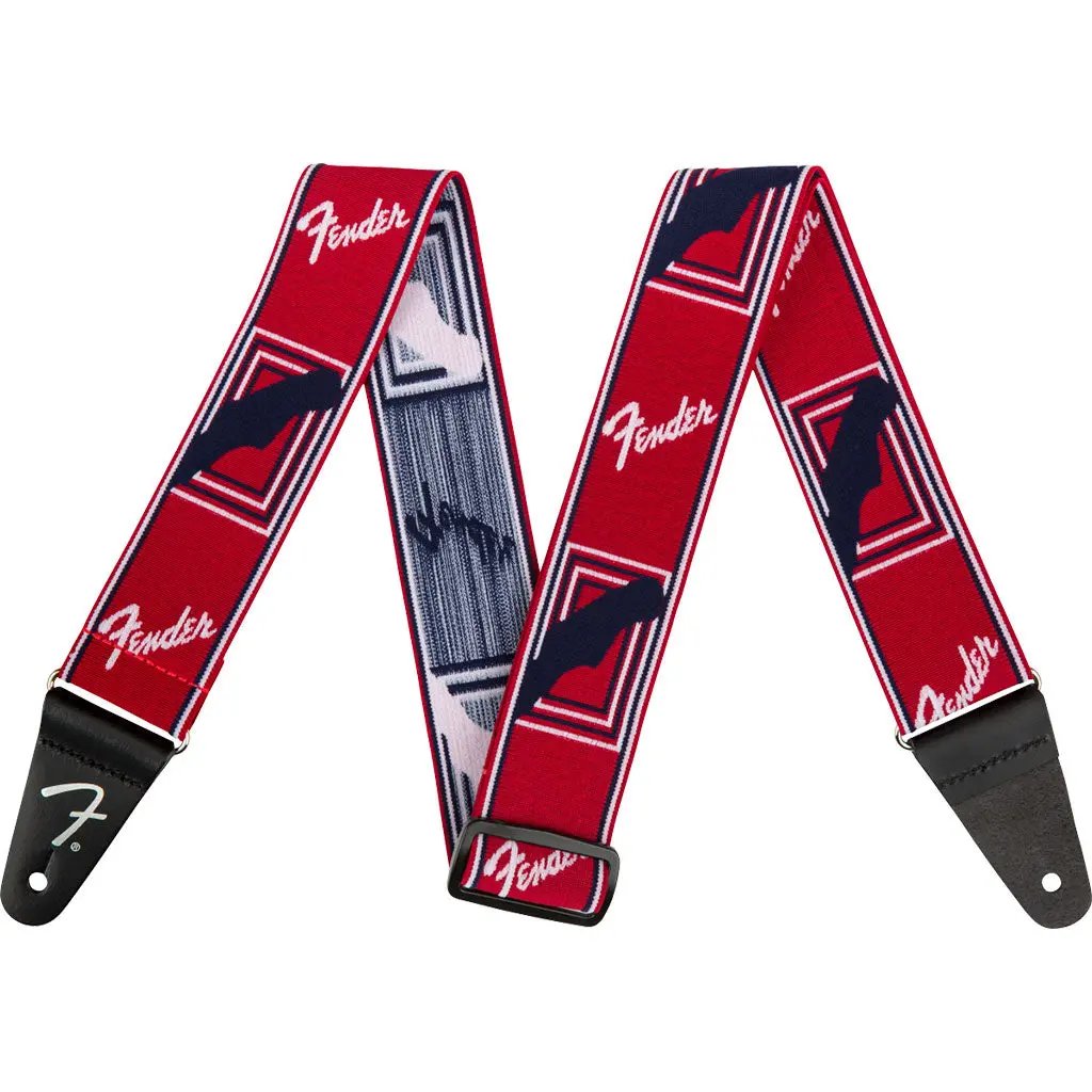 Fender Weighless Monogram Strap - Red/White/Blue 1