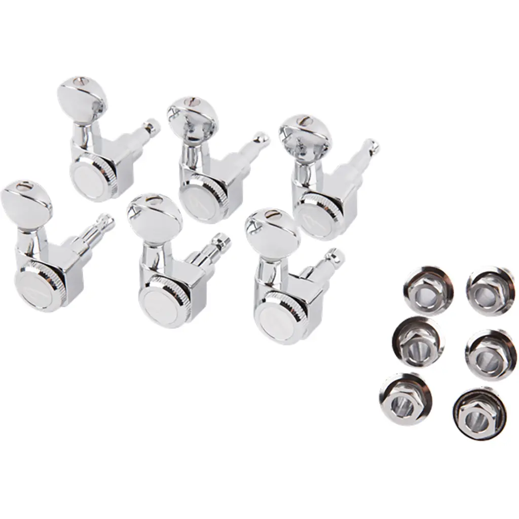 Fender Locking Stratocaster/Telecaster Tuning Machines W Vintage Buttons - Polished Chrome 1