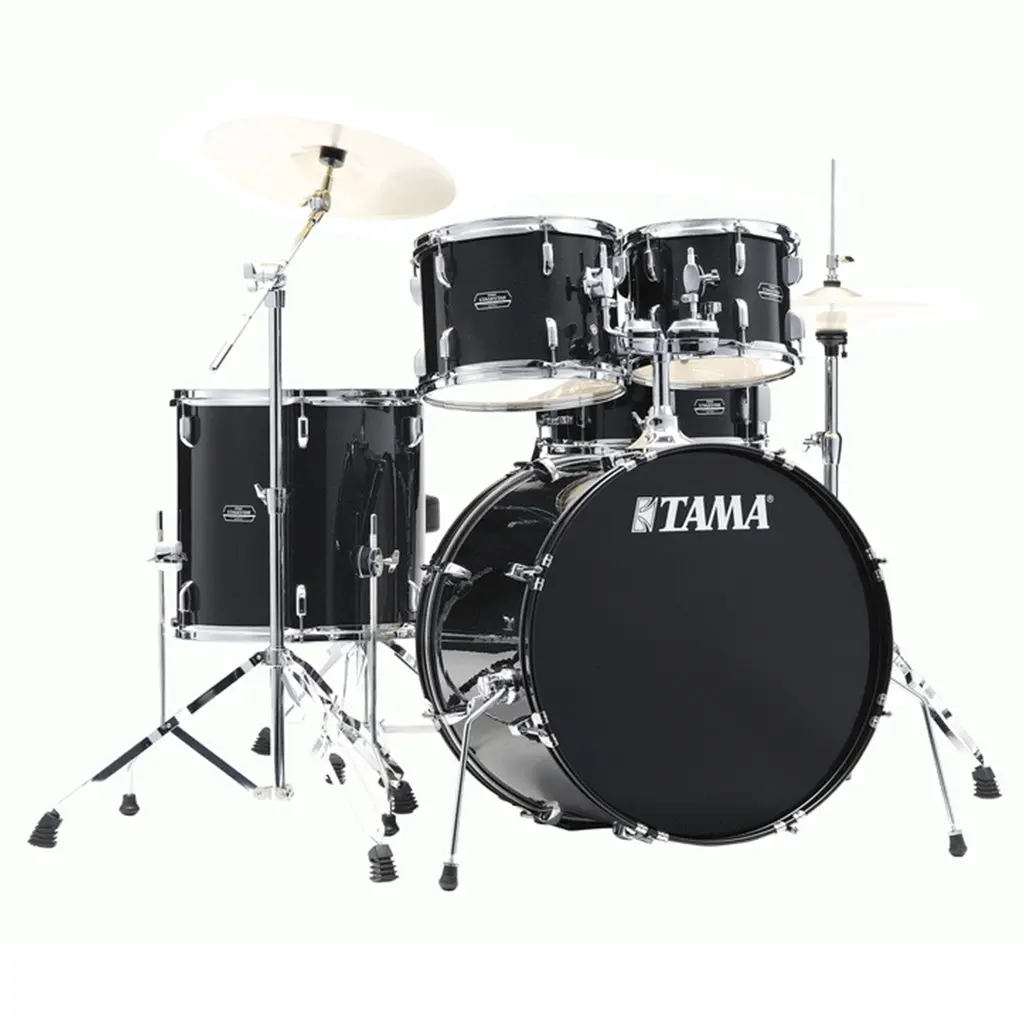 Tama St52h5c Stagestar 5-Piece Complete Kit With 22" Bass Drum - Black Night Sparkle 1