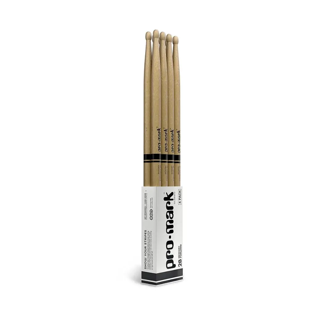 Promark Tx2bw-4P Hickory 2B Wood Tip Drumsticks - 4-Pack 1