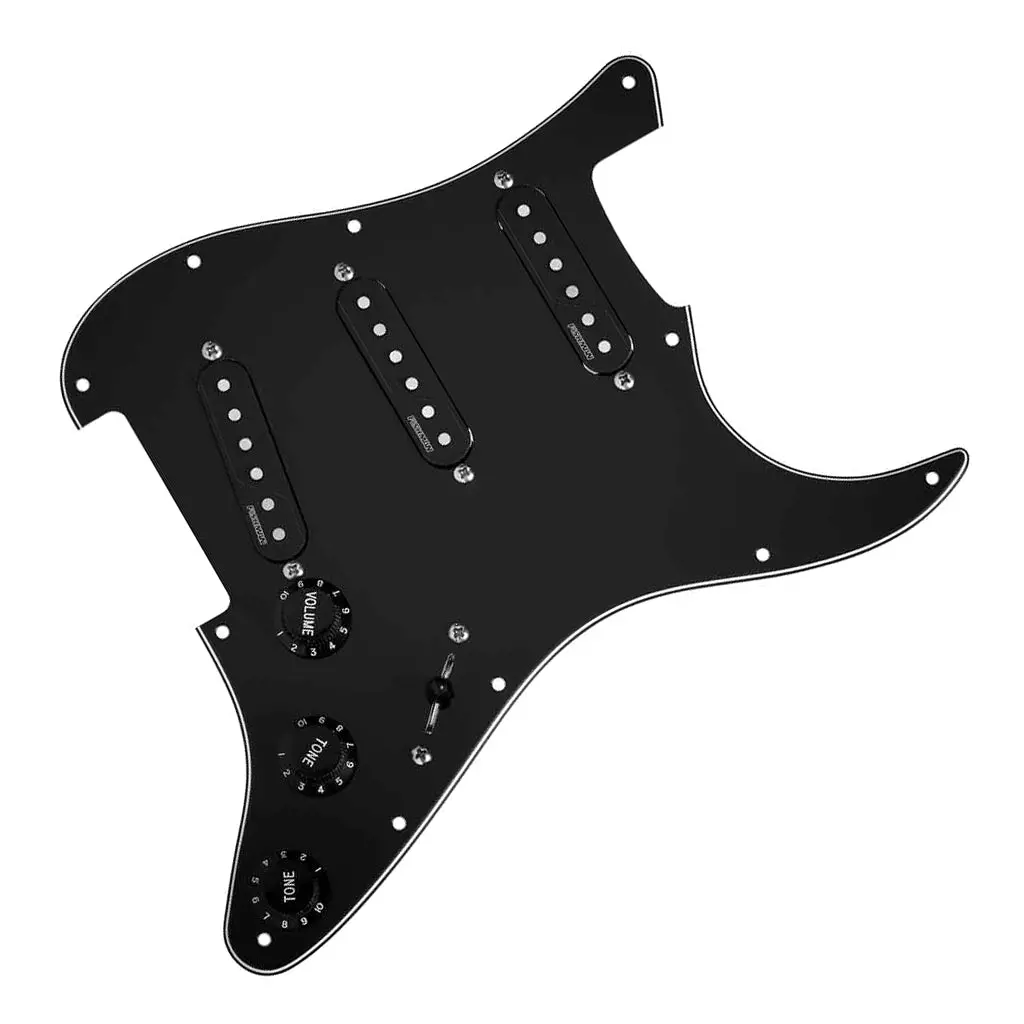 Fishman Fluence Loaded Pickguard 3 Single Width For Stratocaster In Black 1