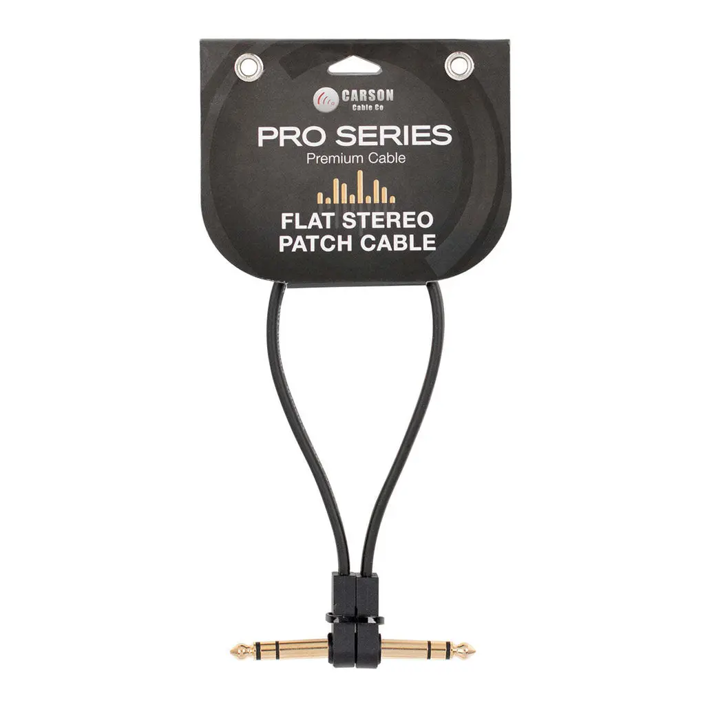 Carson Pro Series - Flat Stereo/Trs Patch Cable - 1Ft 1