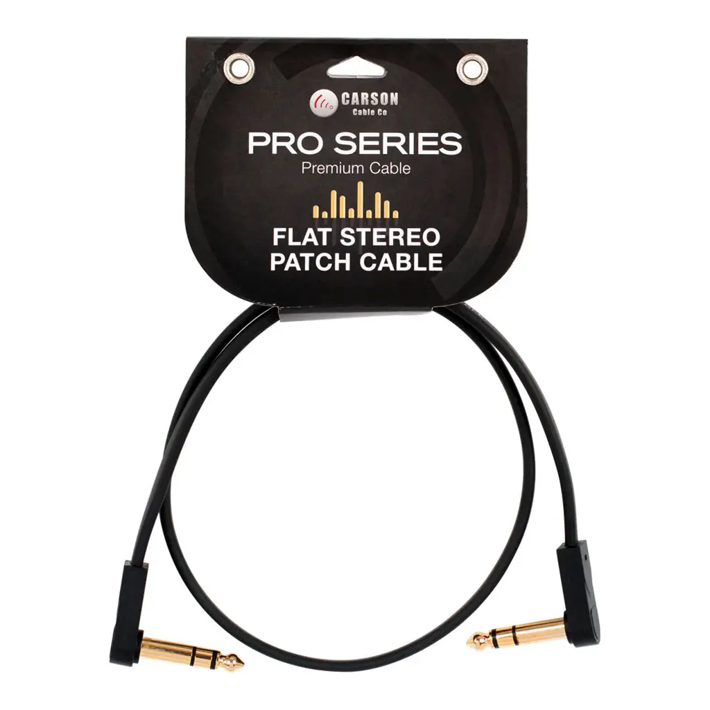 Carson Pro Series - Flat Stereo/Trs Patch Cable - 2Ft 1
