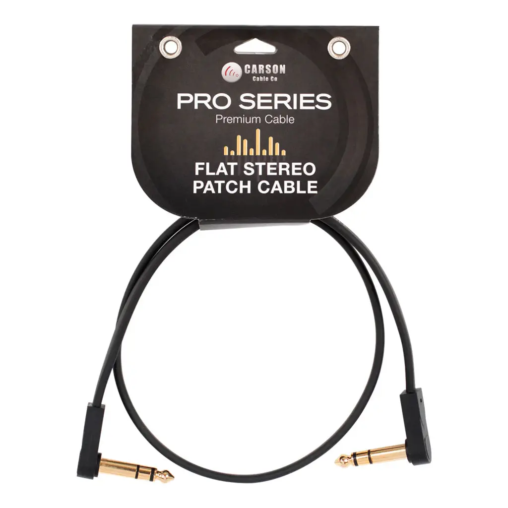 Carson Pro Series - Flat Stereo/Trs Patch Cable - 3Ft 1