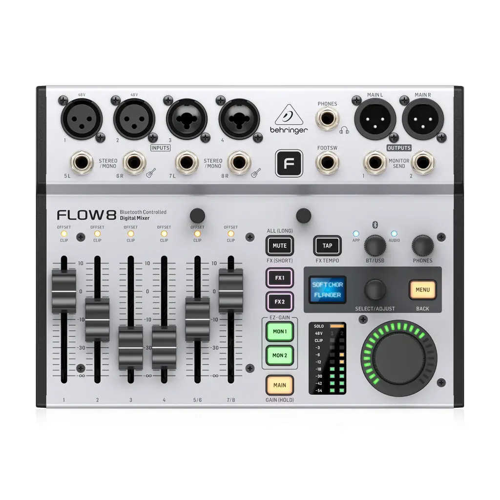Behringer Flow-8 8Ch Dig. Usb Mixer W/ Bluetooth 1