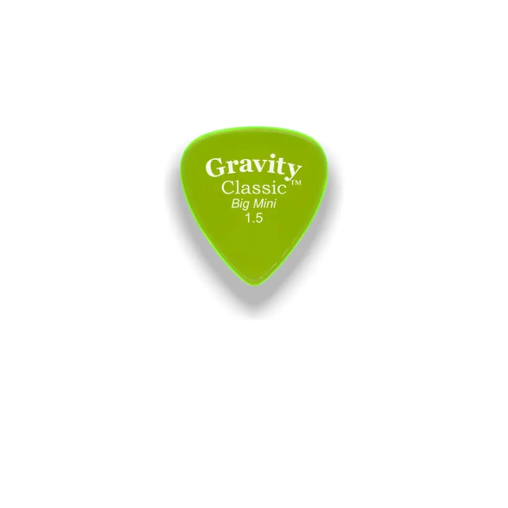 Gravity Picks Classic Big Mini 1.5Mm Master Finish (Unpolished) Fluorescent Green 1