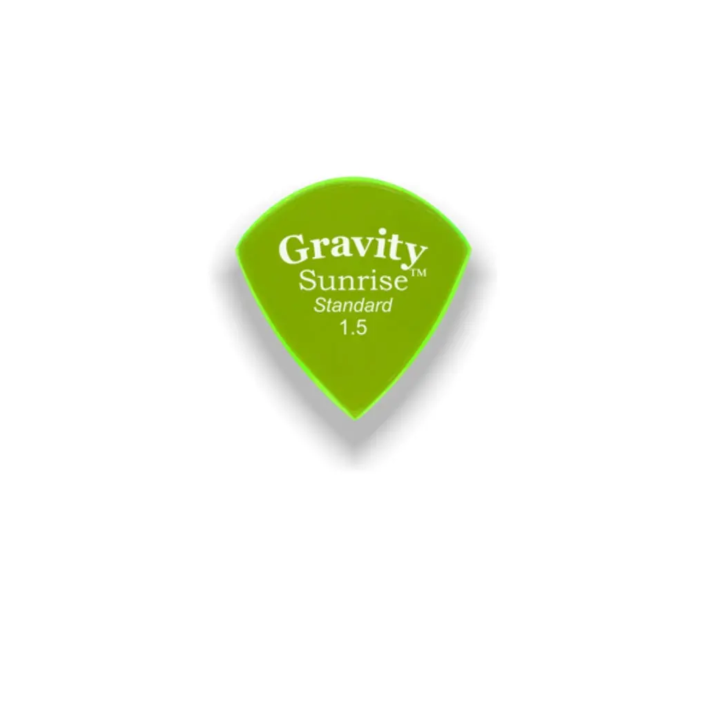 Gravity Picks Sunrise Standard 1.5 Mm Polished Fluro Green 1