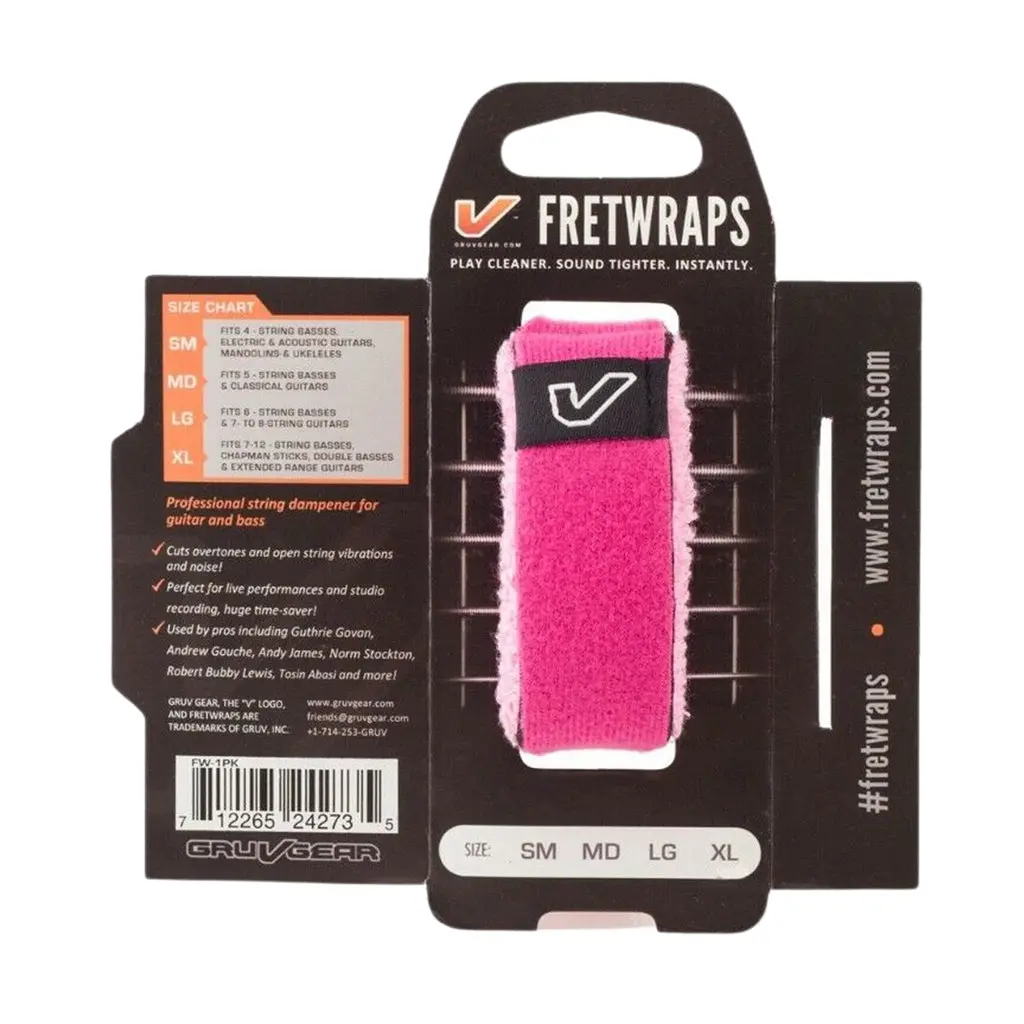Gruv Gear Fretwraps 1 Pack - Medium - Pink 1