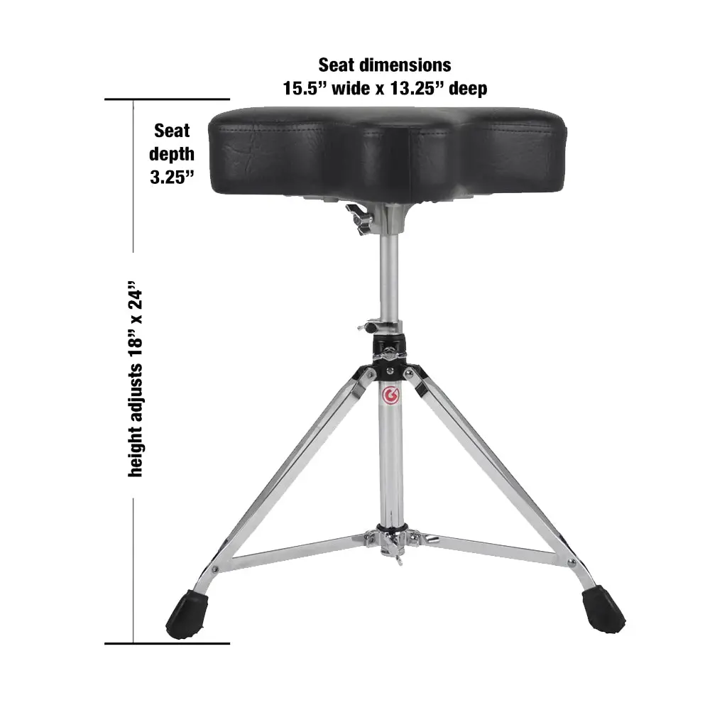 Gibraltar 6600 Series Double Braced Motostyle Drum Throne In Black 2