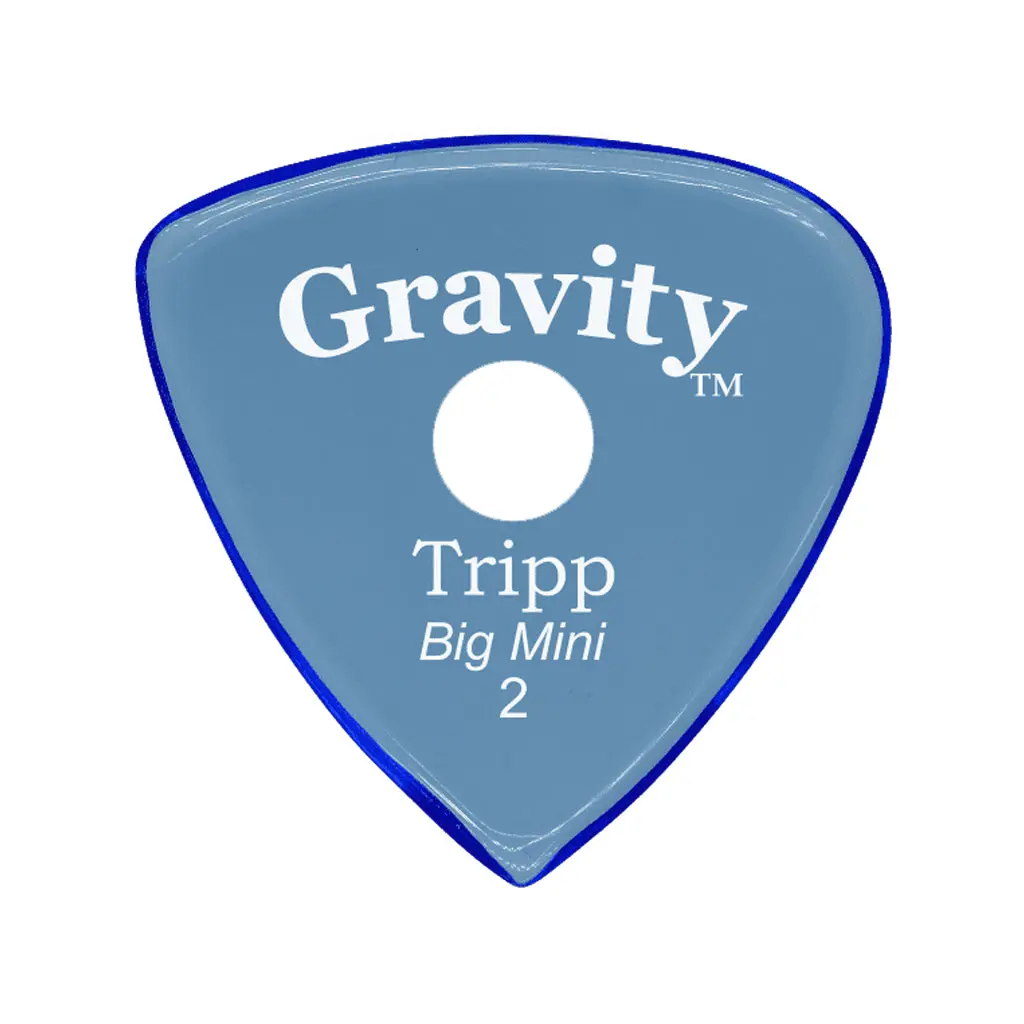 Gravity Picks Tripp Big Mini Polished With Round Grip Hole Blue 1