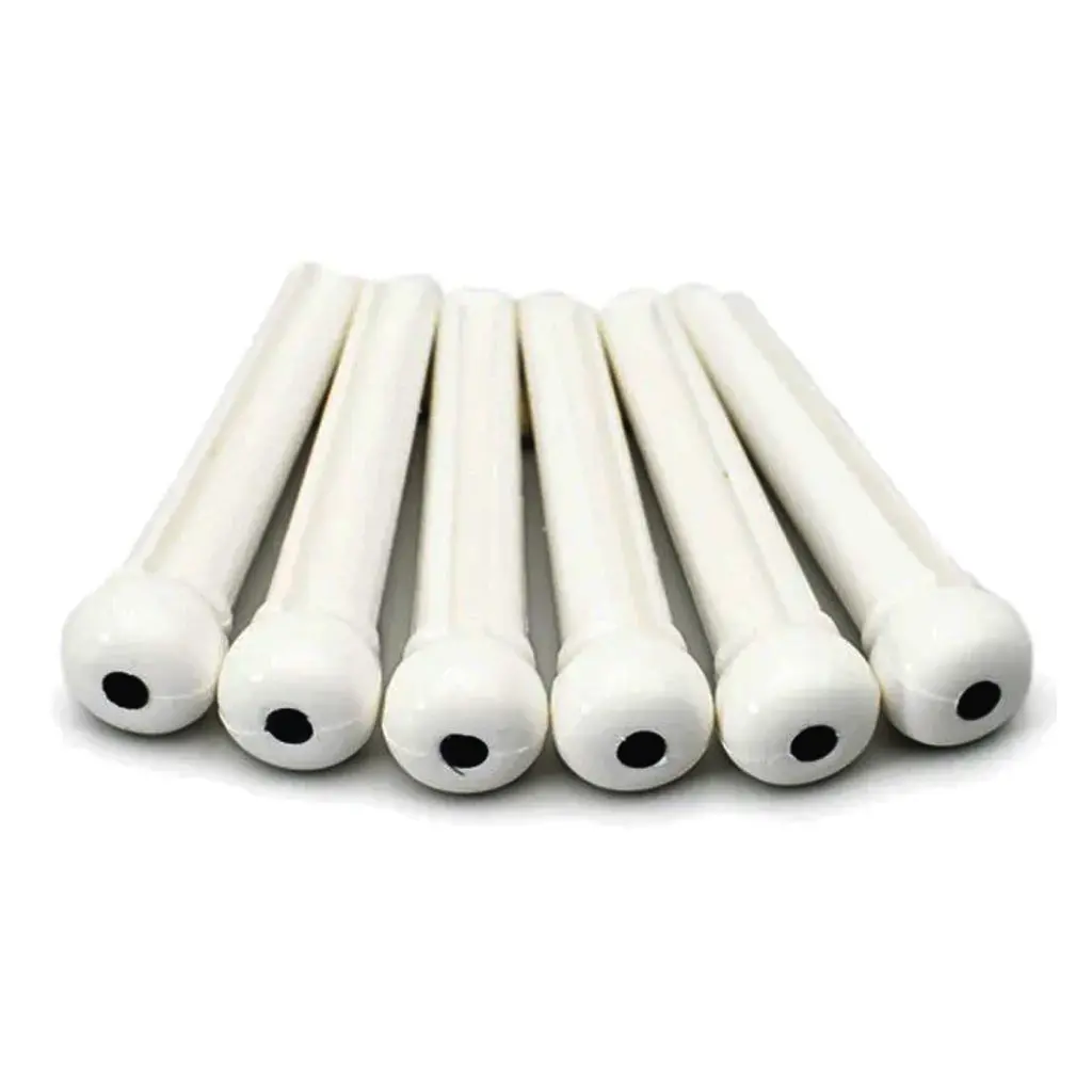 Dr Parts Bridge Pin Set Plastic White W/Black Dot Q/P06 1